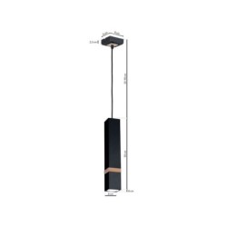 Pakabinamas šviestuvas VIDAR BLACK 1xGU10