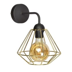 Sieninis šviestuvas LUPO BLACK/GOLD 1xE27