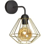 Sieninis šviestuvas LUPO BLACK/GOLD 1xE27