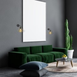 Sieninis šviestuvas LUPO BLACK/GOLD 1xE27