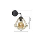 Sieninis šviestuvas LUPO BLACK/GOLD 1xE27