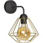 Sieninis šviestuvas LUPO BLACK/GOLD 1xE27