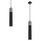 Pakabinamas šviestuvas SOLO SAWN BLACK / PATINATED WOOD 1x mini GU10