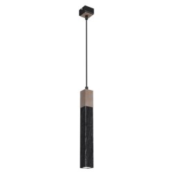 Pakabinamas šviestuvas SOLO SAWN BLACK / PATINATED WOOD 1x mini GU10