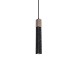Pakabinamas šviestuvas SOLO SAWN BLACK / PATINATED WOOD 1x mini GU10