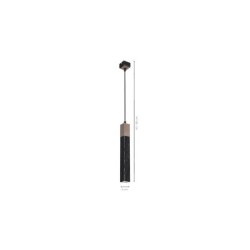 Pakabinamas šviestuvas SOLO SAWN BLACK / PATINATED WOOD 1x mini GU10