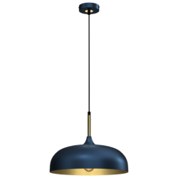Pakabinamas šviestuvas LINCOLN BLUE/GOLD 1xE27 35cm