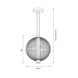 Pakabinamas šviestuvas KYOTO 32W LED śr. 43cm