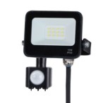 LED prožektorius 10W 4000K IP65 su judesio davikliu Juodas