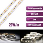 SMD Neutrali balta 4000K 20W/m 24V nehermetiška LED juosta 120LED/m IP20 120°