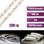SMD Neutrali balta 4000K 12W/m 24V nehermetiška LED juosta 120LED/m IP20 120°
