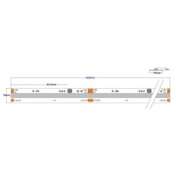 COB vientisa spalvota RGB 14W/m 24V hermetiška LED juosta 576LED/m IP67 180°