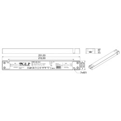 45W 24V Ultra plonas LED maitinimo šaltinis GLP 1.87A