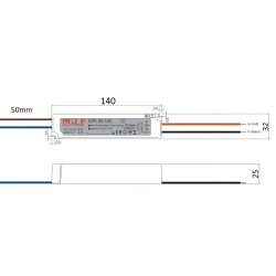 36W 12V Hermetiškas LED maitinimo šaltinis GLP 3A IP67