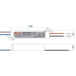 60W 12V Hermetiškas LED maitinimo šaltinis GLP 5A IP67