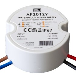 20W 12V Apvalus hermetiškas LED maitinimo šaltinis MW Power 1.67A IP67