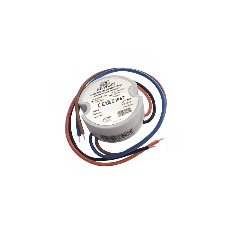 45W 24V Apvalus hermetiškas LED maitinimo šaltinis MW Power 1.87A IP67