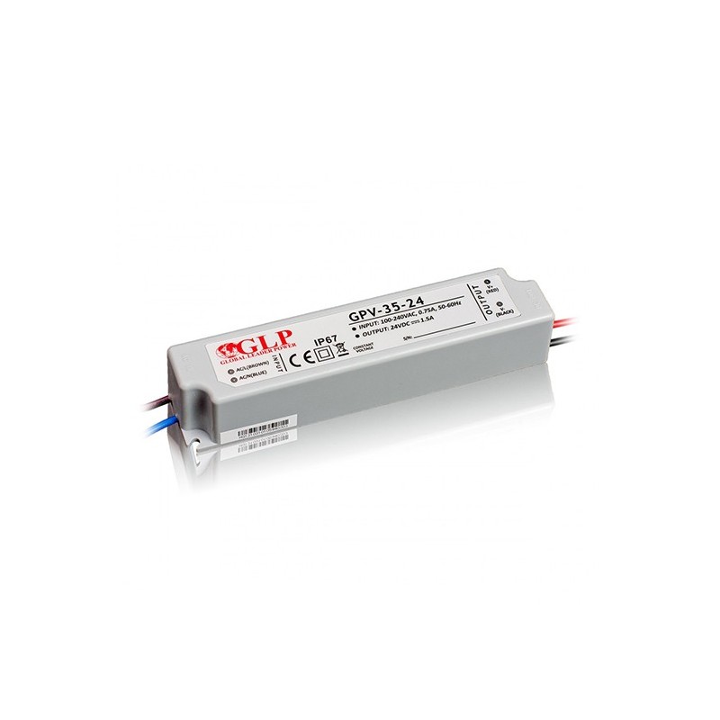 36W 24V Hermetiškas LED maitinimo šaltinis GLP 1.5A IP67