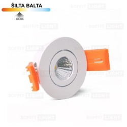 Įmontuojamas LED šviestuvas 1W (Baltas) 3000K IP44 su jungtimi
