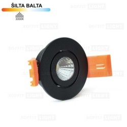 Įmontuojamas LED šviestuvas 1W (Juodas) 3000K IP44 su jungtimi