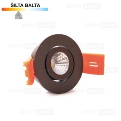 Įmontuojamas LED šviestuvas 1W (Rudas) 3000K IP44 su jungtimi