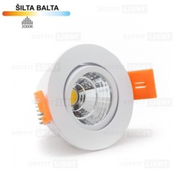 Įmontuojamas LED šviestuvas 3W (Baltas) 3000K IP44 su jungtimi