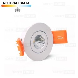 Įmontuojamas LED šviestuvas 1W (Baltas) 4000K IP44 su jungtimi
