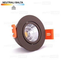 Įmontuojamas LED šviestuvas 3W (Rudas) 4000K IP44 su jungtimi