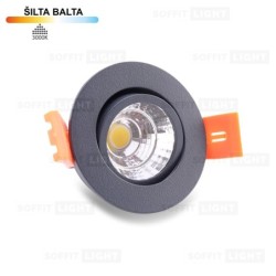 Įmontuojamas LED šviestuvas 3W (Antracito) 3000K IP44 su jungtimi