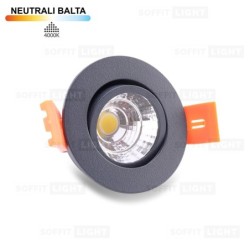 Įmontuojamas LED šviestuvas 3W (Antracito) 4000K IP44 su jungtimi