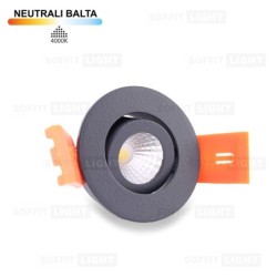 Įmontuojamas LED šviestuvas 1W Antracito) 4000K IP44 su jungtimi