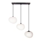 STONES Pakabinamas šviestuvas Juoda 20cm 3xE27 Balta