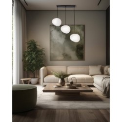 STONES Pakabinamas šviestuvas Juoda 20cm 3xE27 Balta