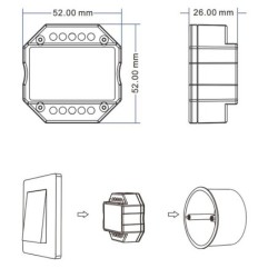 Vieno kanalo 230V Valdiklis dimeris S1-B su TRIAC pritemdymo funkcija  + Push DIM
