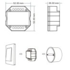 Vieno kanalo 230V Valdiklis dimeris S1-B su TRIAC pritemdymo funkcija  + Push DIM