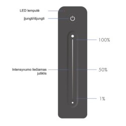Nuotolinis valdymo pultelis R11  su magnetiniu laikikliu, skirtas vienos zonos, vienos spalvos LED apšvietimo valdiklių valdymui