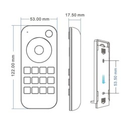 4 zonų nuotolinis valdymo pultelis RT10 tinkamas vienos spalvos RGB/RGBW ir CCT LED valdiklių valdymui