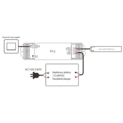 Nuolatinės įtampos valdiklis V1-L su Push-Dim funkcija 12-48V 1x15A