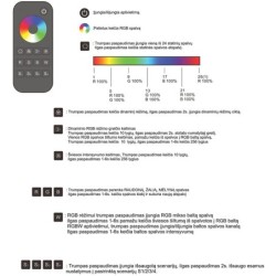 1 zonos nuotolinis valdymo pultelis RT4 tinkamas vienos spalvos RGB/RGBW LED valdiklių valdymui