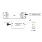 Nuolatinės įtampos RGB valdiklis V3-L 12-36V 3x6A + Push DIM