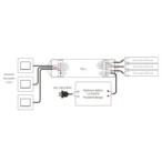 Nuolatinės įtampos RGB valdiklis V3-L 12-36V 3x6A + Push DIM