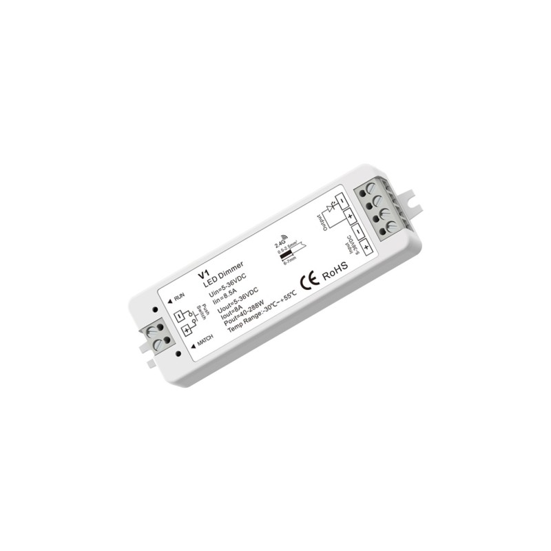 Nuolatinės įtampos valdiklis V1 su Push-Dim funkcija 5-36V 8A
