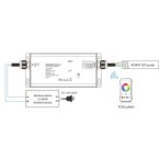 Hermetiškas IP67 nuolatinės įtampos RGB/RGBW valdiklis V4-WP 12-36V 4x5A
