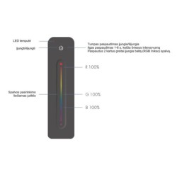 Nuotolinis valdymo pultelis R13 su magnetiniu laikikliu, skirtas vienos zonos, RGB LED apšvietimo valdiklių valdymui