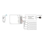 Nuolatinės įtampos Vienos spalvos RGB/RGBW ir CCT valdiklis V4-X 12-46V 4x8A