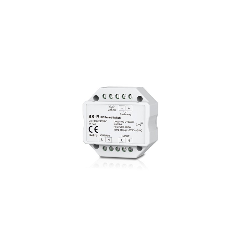 Vieno kanalo 230V valdiklis SS-B be pritemdimo funkcijos  + Push Key