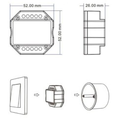 Vieno kanalo 230V valdiklis S1-B(WT) su TRIAC pritemdymo funkcija  + Push DIM + WIFI veikia su TUYA ir SMARTLIFE