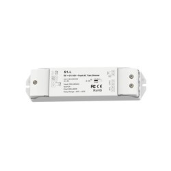 Vieno kanalo 230V valdiklis S1-L su TRIAC pritemdymo funkcija, naudojamas su sukamu šviesos reguliatoriumi ir RF valdymo pulteli
