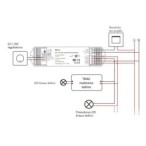 Vieno kanalo 230V valdiklis S1-L su TRIAC pritemdymo funkcija, naudojamas su sukamu šviesos reguliatoriumi ir RF valdymo pulteli