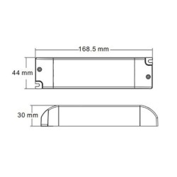 40W TRAC transformatorius TE-40-24, 24V LED juostoms naudojamas su sukamu šviesos reguliatoriumi arba skambčio tipo mygtuku "Pus